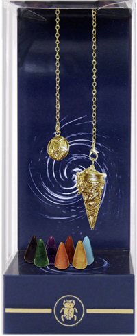 Bild på Premium Pagan Pentacle Gold Chamber Pendulum