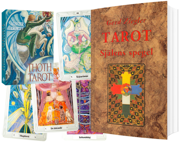 Tarotpaket: Själens spegel bok + Thoth Tarotlek svensk lek 