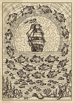 Bild på Lenormand Engraved Fish (30x40)