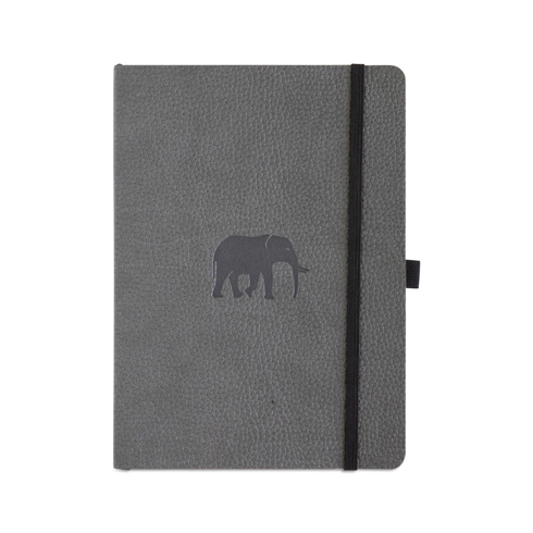 Bild på Dingbats* Wildlife Soft Cover A5 Dotted Grey Elephant Notebook